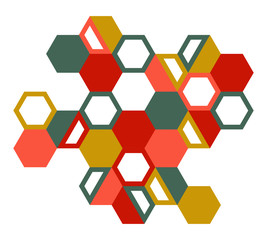 Hexagon · Buntes Muster · Waben