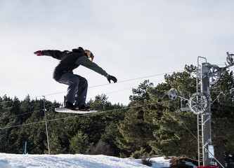 Snowboarder in the air