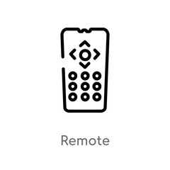 outline remote vector icon. isolated black simple line element illustration from smart house concept. editable vector stroke remote icon on white background