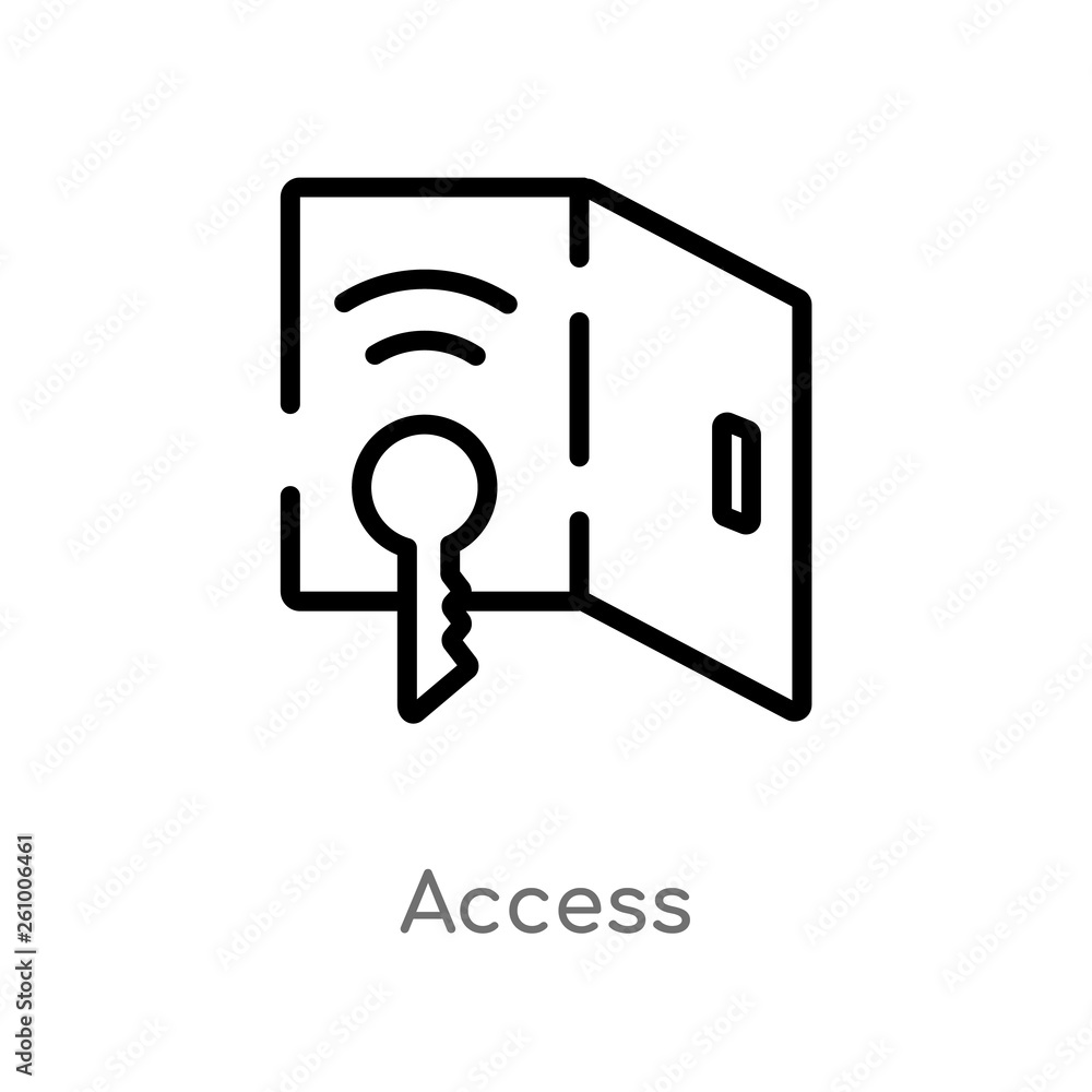 Aufkleber outline access vector icon. isolated black simple line element illustration from smart house concept
