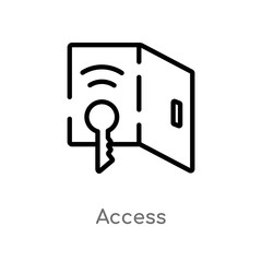 outline access vector icon. isolated black simple line element illustration from smart house concept. editable vector stroke access icon on white background