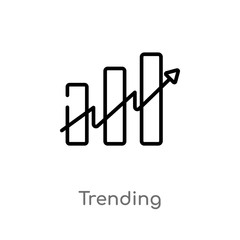 outline trending vector icon. isolated black simple line element illustration from social media marketing concept. editable vector stroke trending icon on white background