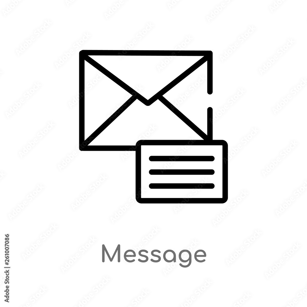Poster outline message vector icon. isolated black simple line element illustration from social media marke