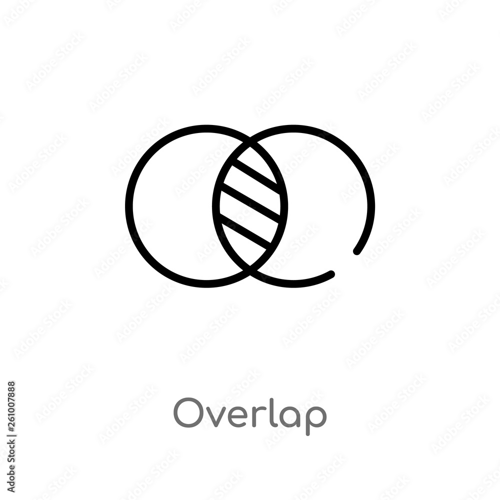 Poster outline overlap vector icon. isolated black simple line element illustration from social concept. ed