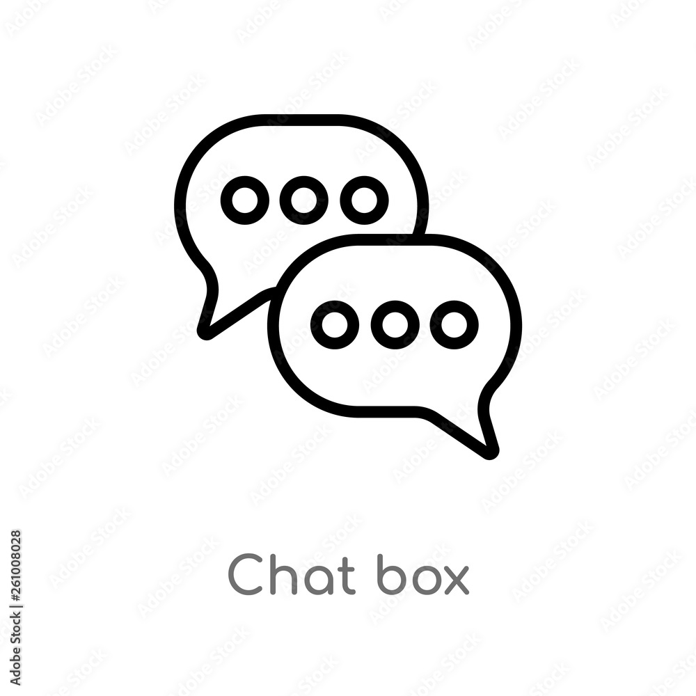 Aufkleber outline chat box vector icon. isolated black simple line element illustration from social concept. e
