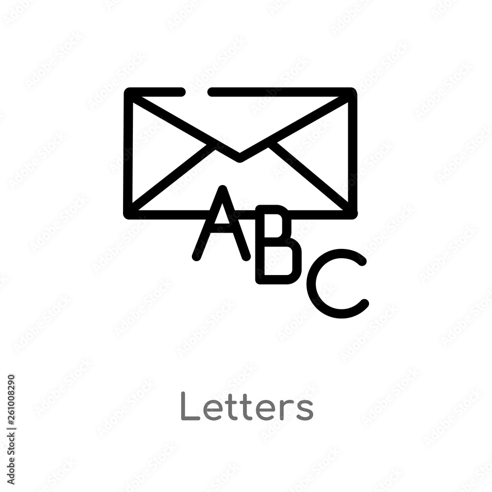 Poster outline letters vector icon. isolated black simple line element illustration from social concept. ed