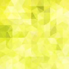Obraz premium Abstract mosaic background. Triangle geometric background. Design elements. Vector illustration. Yellow, green colors.