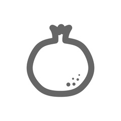 Pomegranate outline icon. Garnet fruit sign