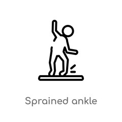 outline sprained ankle vector icon. isolated black simple line element illustration from sports concept. editable vector stroke sprained ankle icon on white background
