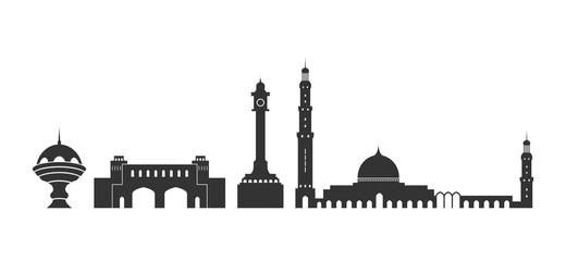 Oman logo. Isolated Oman  architecture on white backgroundые RGB - obrazy, fototapety, plakaty