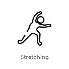 outline stretching vector icon. isolated black simple line element illustration from sports concept. editable vector stroke stretching icon on white background