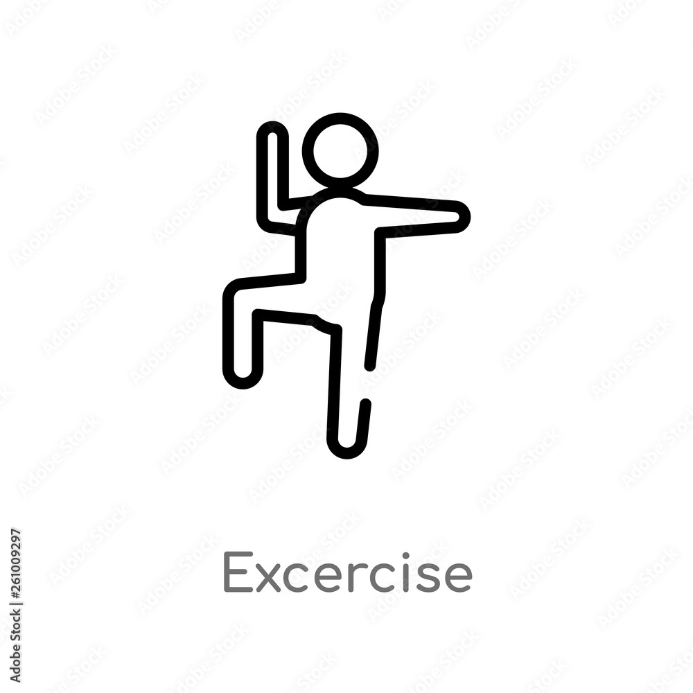 Poster outline excercise vector icon. isolated black simple line element illustration from sports concept. 