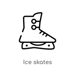 outline ice skates vector icon. isolated black simple line element illustration from sports concept. editable vector stroke ice skates icon on white background