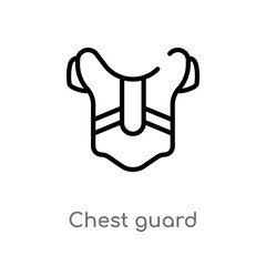 outline chest guard vector icon. isolated black simple line element illustration from sports concept. editable vector stroke chest guard icon on white background