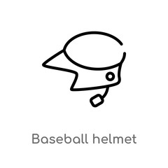 outline baseball helmet vector icon. isolated black simple line element illustration from sports concept. editable vector stroke baseball helmet icon on white background
