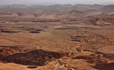 Machtesh Ramon - erosion crater in the Negev desert, the most picturesque natural landmark of...