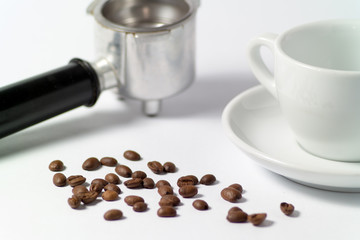 cup of coffee and beans