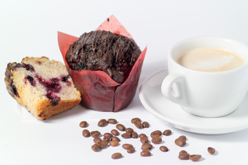 cup of coffee and cookies