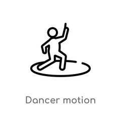 outline dancer motion vector icon. isolated black simple line element illustration from sports concept. editable vector stroke dancer motion icon on white background