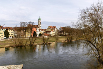  Historic houses, palaces, and churches on the Danube bank.