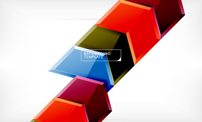 Shiny glossy arrows background, clean modern geometric design, futuristic composition