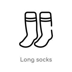 outline long socks vector icon. isolated black simple line element illustration from sports concept. editable vector stroke long socks icon on white background
