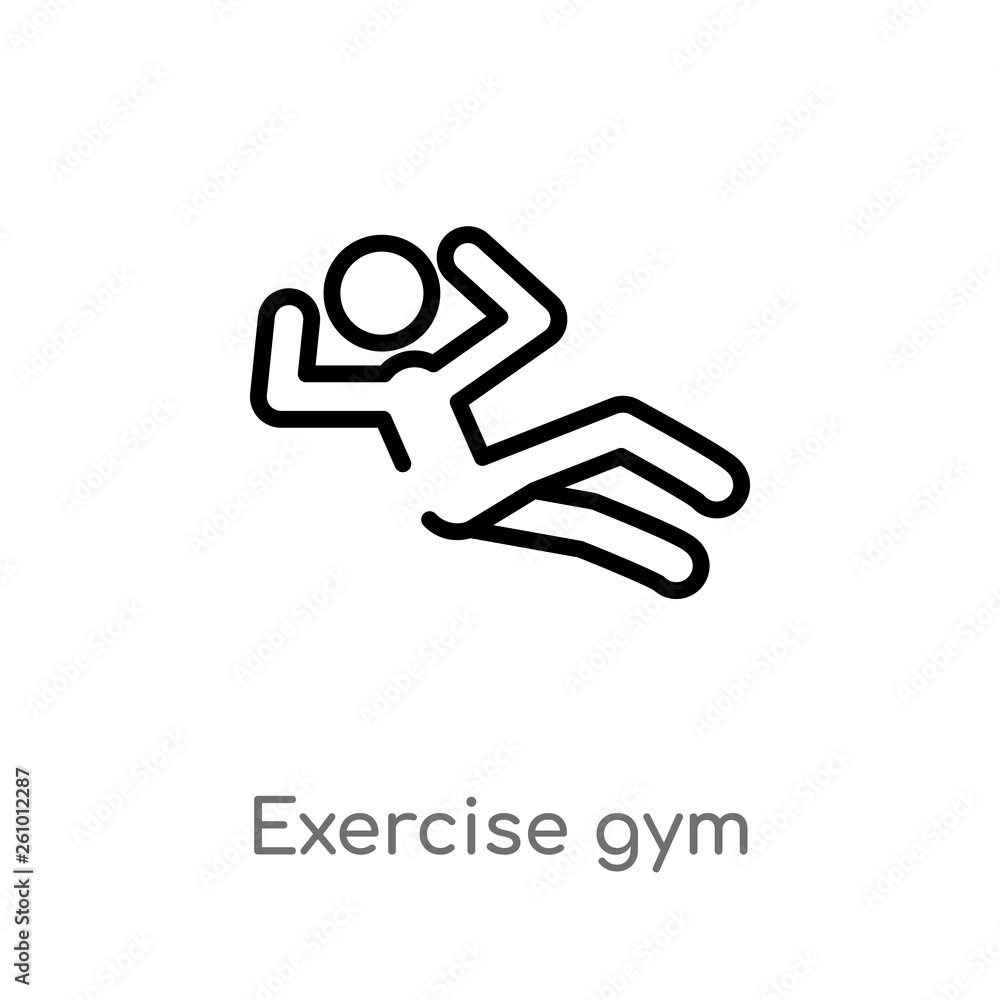 Poster outline exercise gym vector icon. isolated black simple line element illustration from sports concep