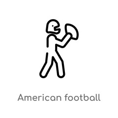outline american football player vector icon. isolated black simple line element illustration from sports concept. editable vector stroke american football player icon on white background
