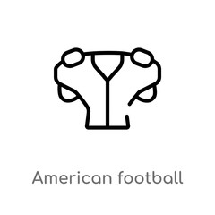 outline american football player black t shirt cloth vector icon. isolated black simple line element illustration from sports concept. editable vector stroke american football player black t shirt