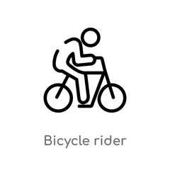 outline bicycle rider vector icon. isolated black simple line element illustration from sports concept. editable vector stroke bicycle rider icon on white background