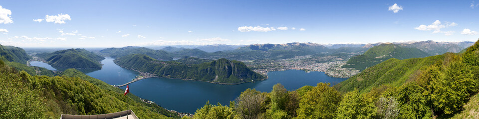 Fototapeta na wymiar View from Sighignola on the Gulf of Lugano
