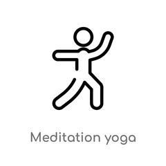 outline meditation yoga posture vector icon. isolated black simple line element illustration from sports concept. editable vector stroke meditation yoga posture icon on white background