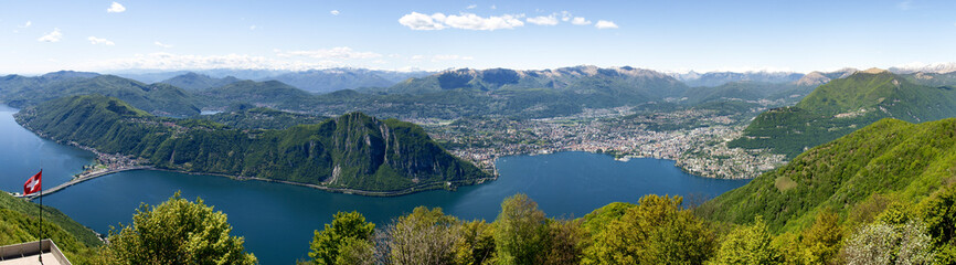 Fototapeta na wymiar View from Sighignola on the Gulf of Lugano