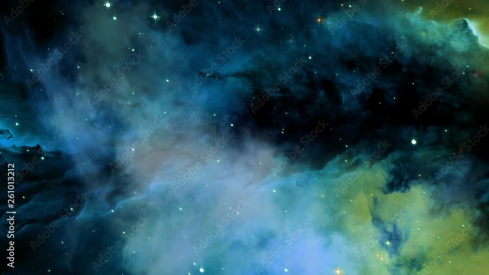 Wall mural traveling through star fields in space to a distant galaxy.