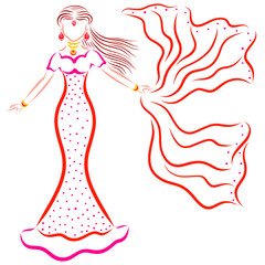 Lovely girl in traditional indian dress   dance