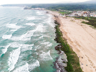 Laomei Green Reef Aerial View - Taiwan North Coast seasonal features, shot in Shimen District, New Taipei, Taiwan