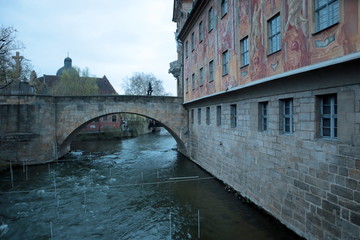 Fototapeta na wymiar Das Alte Rathaus in Bamberg