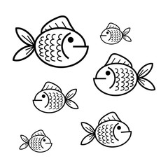 Fish vector pattern, school of fish