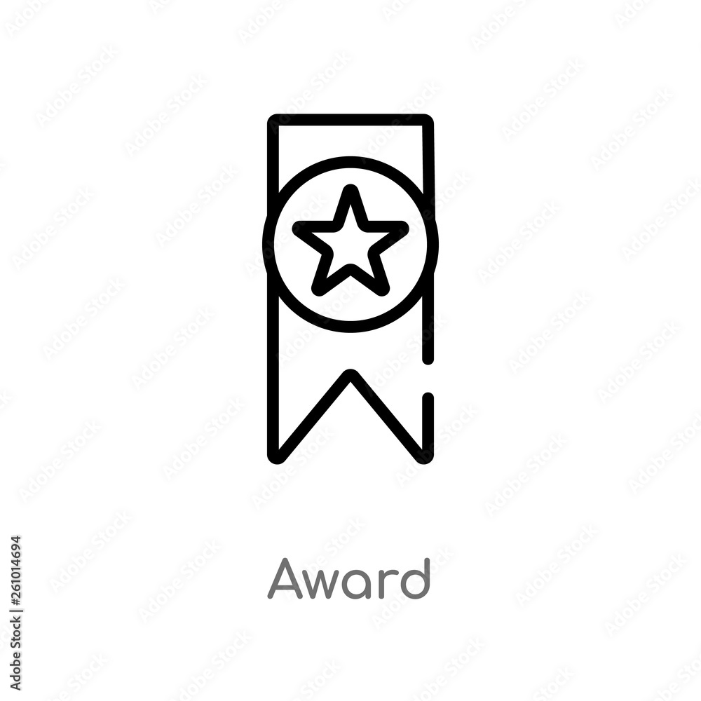Poster outline award vector icon. isolated black simple line element illustration from strategy concept. ed