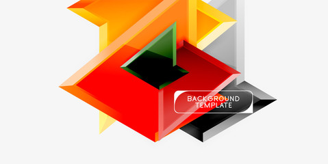 Bright colorful triangular poly 3d composition,abstract geometric background, minimal design, polygonal futuristic poster