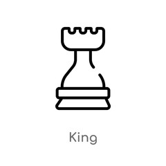 outline king vector icon. isolated black simple line element illustration from strategy concept. editable vector stroke king icon on white background