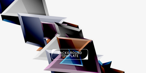 Minimal geometrical triangles with 3d effect abstract background template