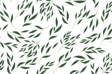 Naklejki  Wektor eukaliptusa. Ładny wzór z liści, gałęzi i elementów kwiatowy wektor. Eleganckie słodkie tło dla rustykalnego projektu ślubnego, tkaniny, tekstylia, sukienka. Wektor eukaliptusa w stylu Vintage