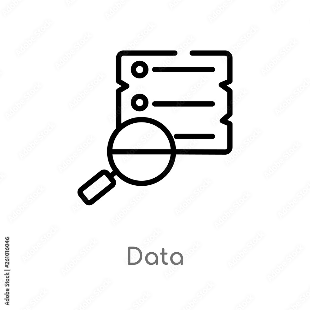 Poster outline data vector icon. isolated black simple line element illustration from strategy concept. edi