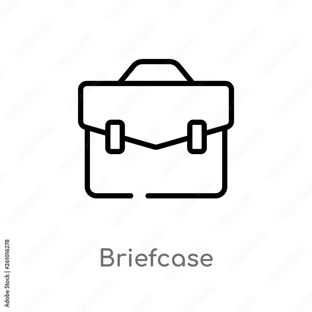 Poster outline briefcase vector icon. isolated black simple line element illustration from strategy concept