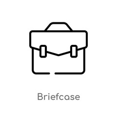 outline briefcase vector icon. isolated black simple line element illustration from strategy concept. editable vector stroke briefcase icon on white background