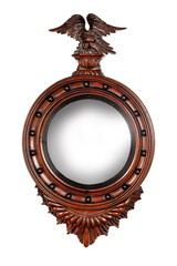 old round wooden hall mirror with Eagle