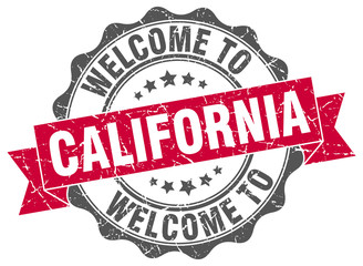 Obraz premium California round ribbon seal