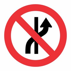 Prohibit Changing Lane Sign