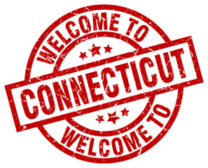 welcome to Connecticut red stamp